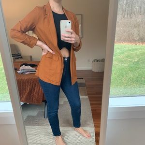 Perfectly structured mustard Linen Blazer